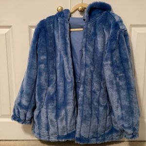 Reversible hooded mid season coat.